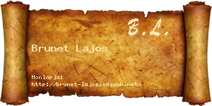 Brunet Lajos névjegykártya